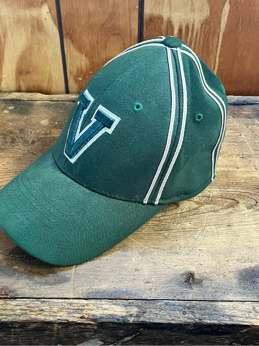University of Vermont Green Baseball Cap with V Patch